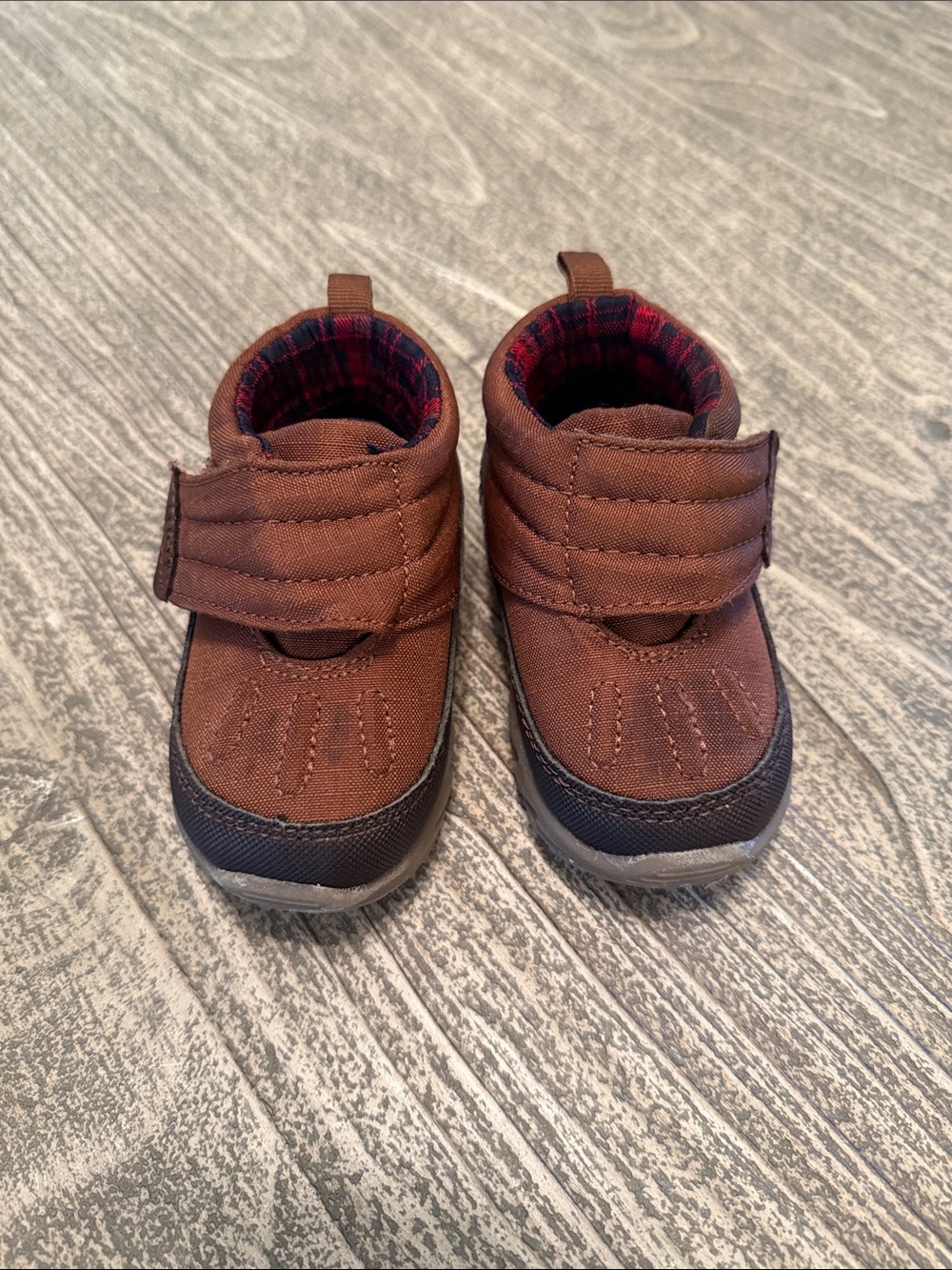 Carter’s Kids Toddler Baby Brown Winter Velcro Strap Outdoor Hiking Snow Boots
